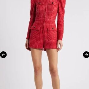 SAYLOR Red Textured Long Sleeve Romper